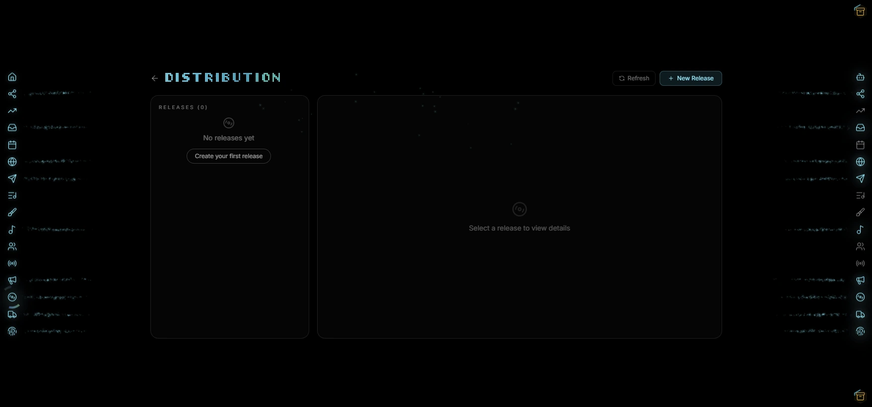 Music distribution panel with release management and DSP delivery in the Indiependr dashboard
